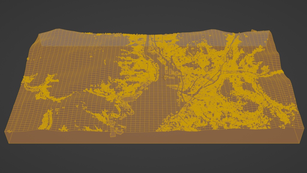 Nagasaki MAP 長崎市周辺の広域3Dモデル | 3D Model