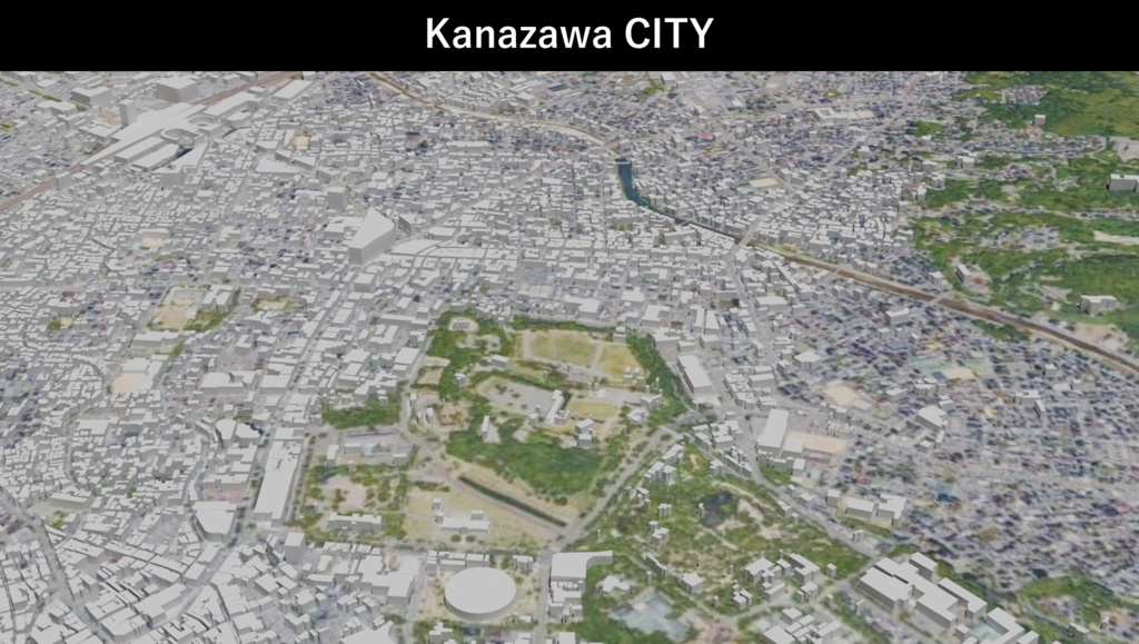 Kanazawa MAP 金沢駅~兼六園周辺の広域3Dモデル | 3D Model