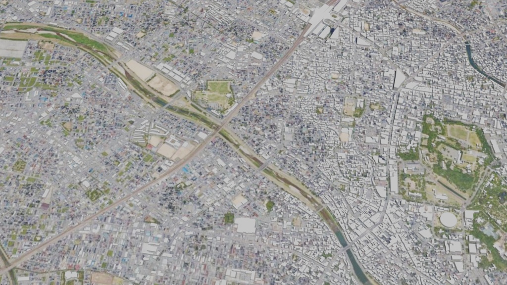 Kanazawa MAP 金沢駅~兼六園周辺の広域3Dモデル | 3D Model