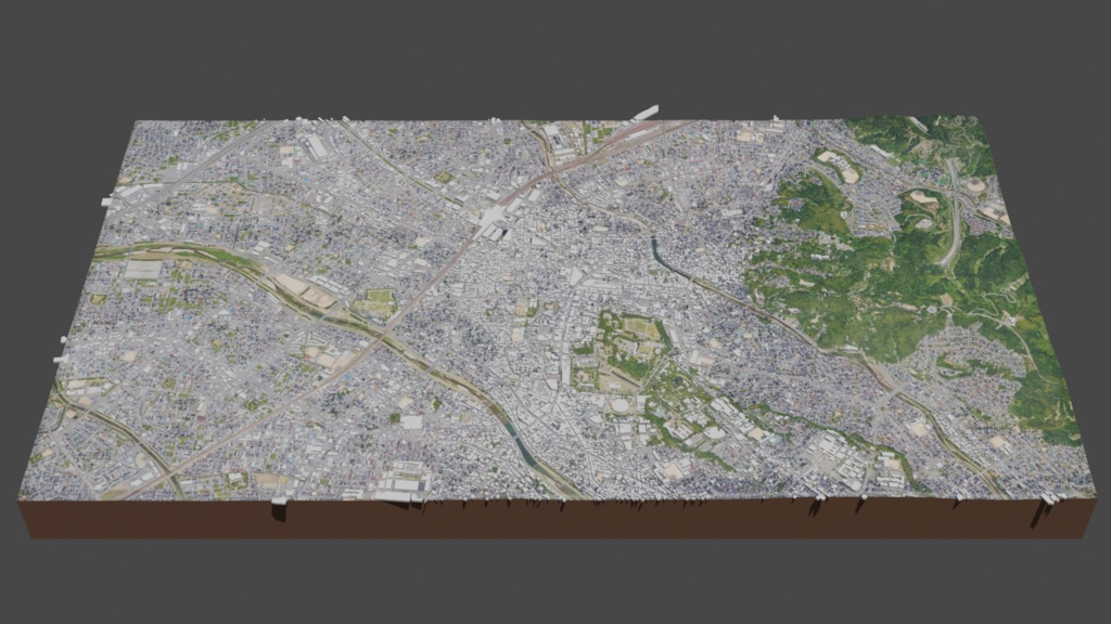 Kanazawa MAP 金沢駅~兼六園周辺の広域3Dモデル | 3D Model