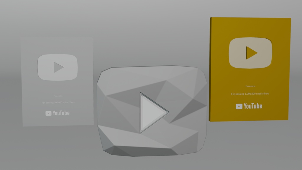 YouTubeクリエイターアワード セット YouTube Creator Award Set | 3D Model