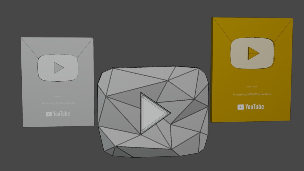 YouTubeクリエイターアワード セット YouTube Creator Award Set | 3D Model