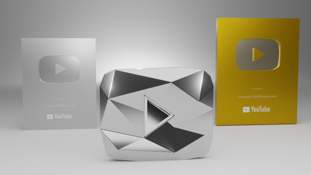 YouTubeクリエイターアワード セット YouTube Creator Award Set | 3D Model