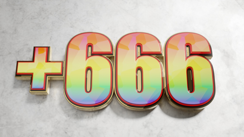 【開運】上乗せ+666【3Dプリント出力可能】 | 3D Model