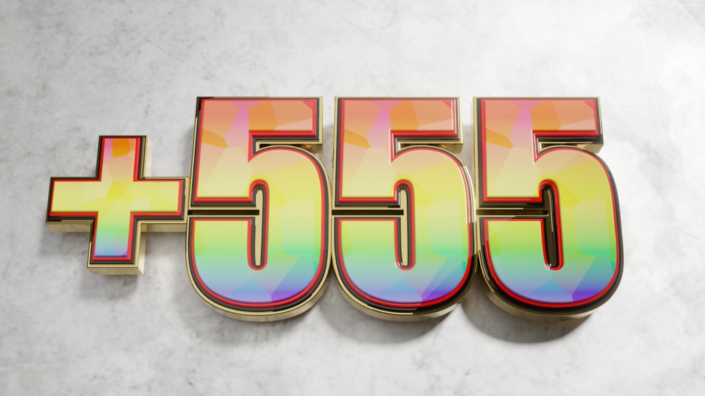 【開運】上乗せ+555【3Dプリント出力可能】 | 3D Model