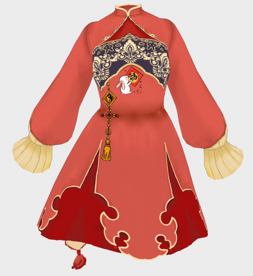 Chinese New Year dress 中国新年 兔年裙子