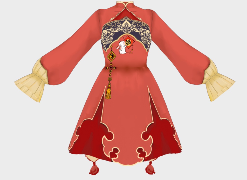 Chinese New Year dress 中国新年 兔年裙子