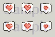 ピクリエ用アバター ふきだしハート30種セット【無配&お布施版あり】