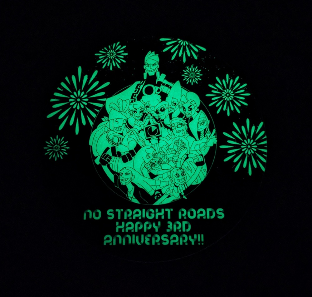 NSRレコード(Vinyl)風蓄光/ミラー素材ステッカー