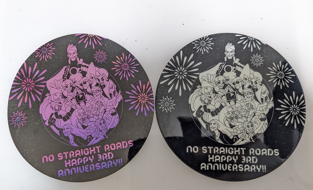 NSRレコード(Vinyl)風蓄光/ミラー素材ステッカー