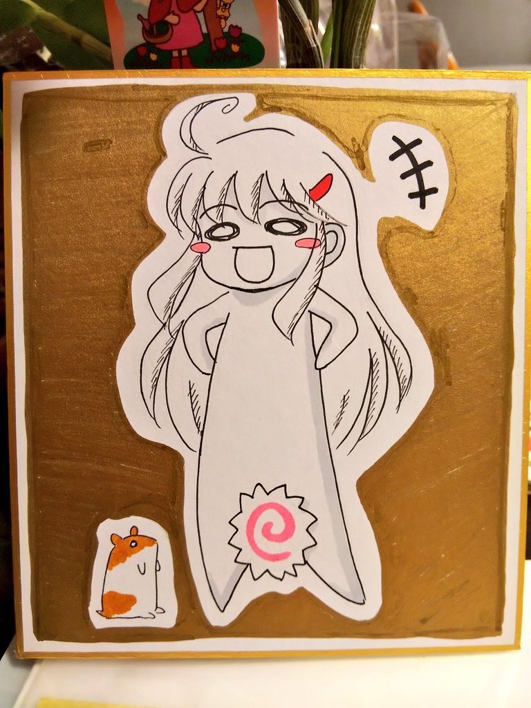 イラスト色紙(わなみん･ゴールド)