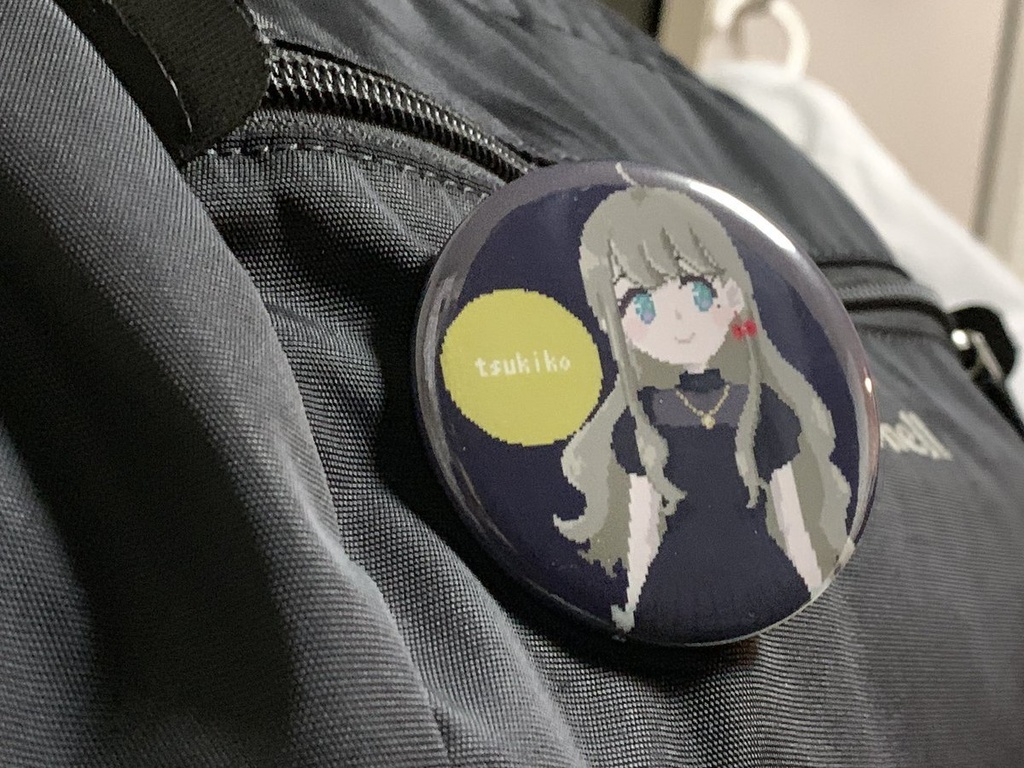 ドットの月子缶バッジ