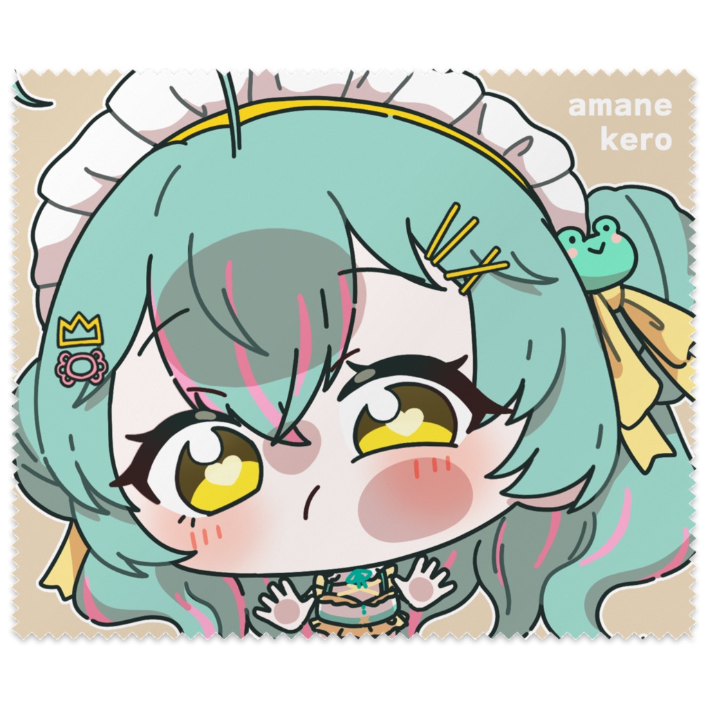 液晶やメガネ拭きに♡ぺったりけろちゃんマイクロファイバー(でかでかver.)