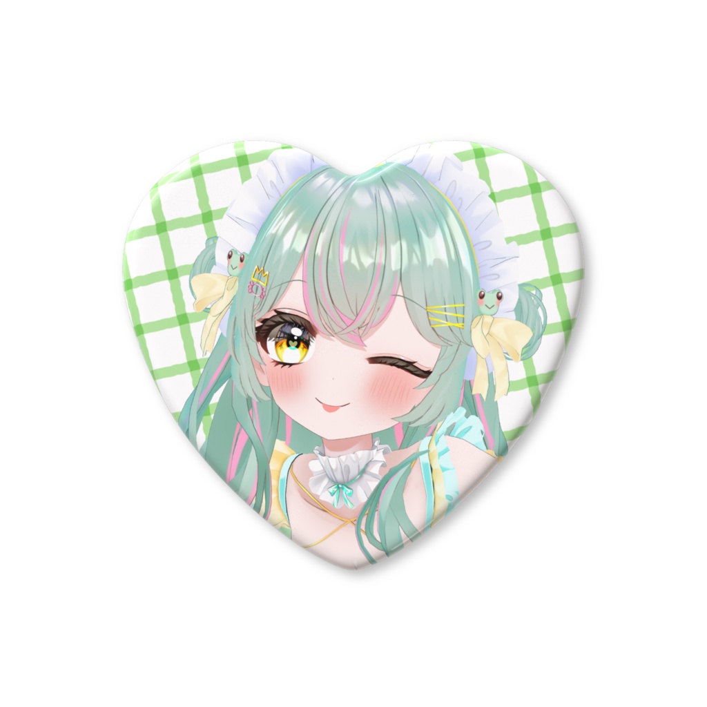 【雨音けろ3D化記念グッズ】オリジナルハート型缶バッジ(ウインクver)/(通常ver)【2025Birthday】