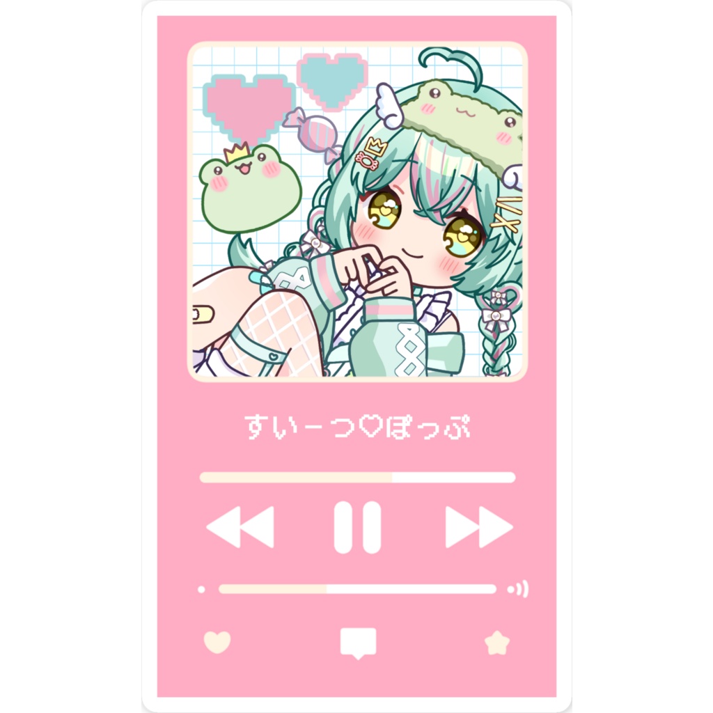 【雨音けろ2ndオリ曲MV公開記念グッズ】すいーつ♡ぽっぷ再生画面風スマホステッカー