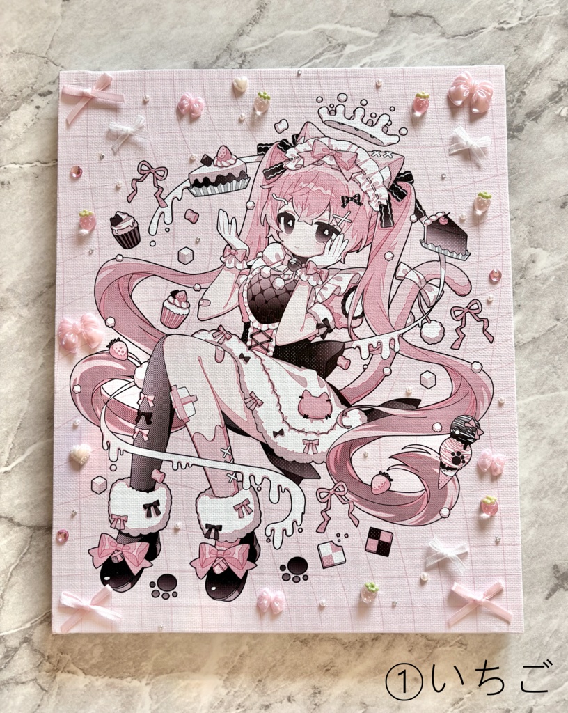 1点もの♡デコキャンバスアート