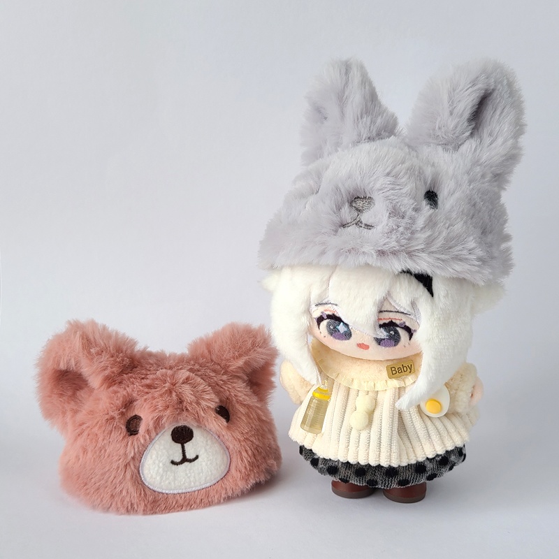 【無料型紙】ぬいぐるみ用ふわふわアニマル帽子