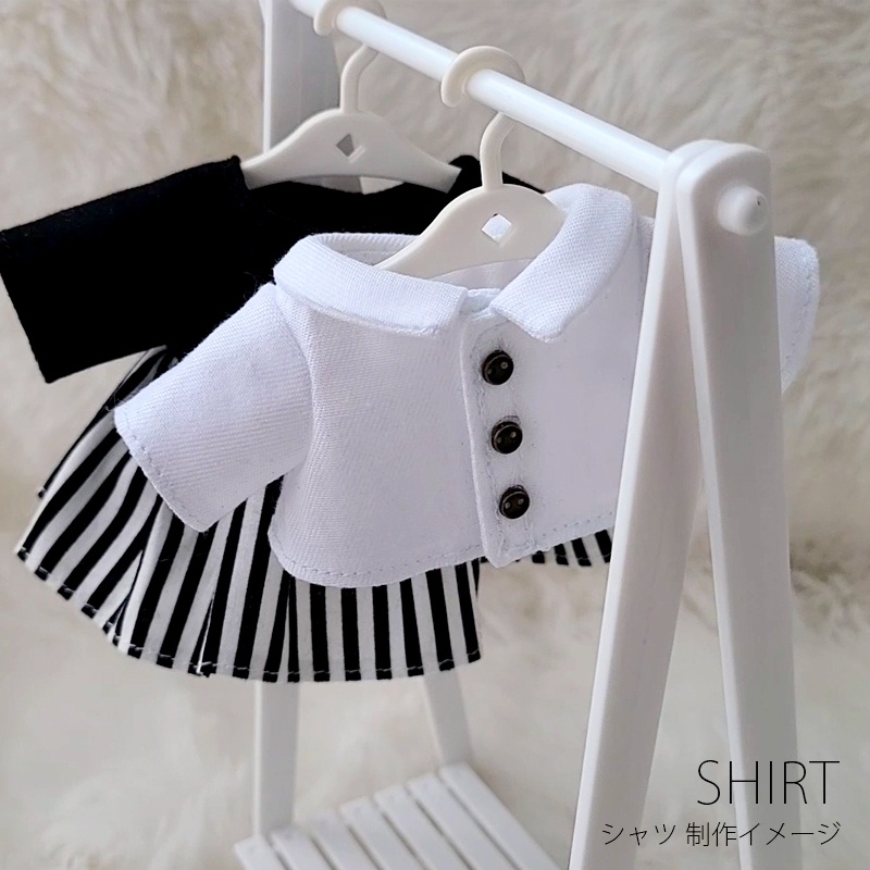 【ぬい服 型紙】足長ボディ15cm・20cm用 トップス型紙(Tシャツ・シャツ)【DL販売】