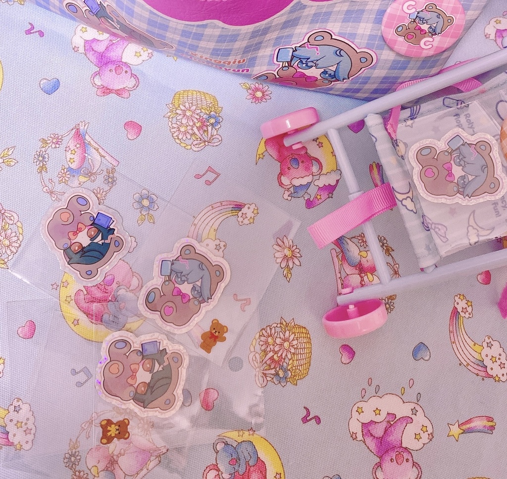 キラキラくまちゃんステッカー