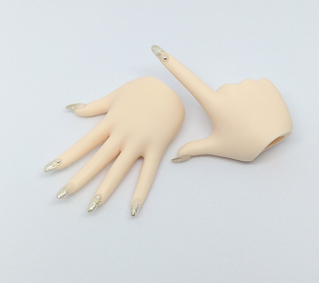 オビツ 50cm ラメグラネイル ホワイティ ハンド