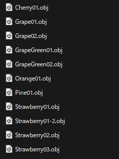 3D ハイポリ個別フルーツ5種類セット