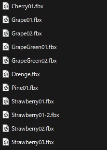 3D ハイポリ個別フルーツ5種類セット