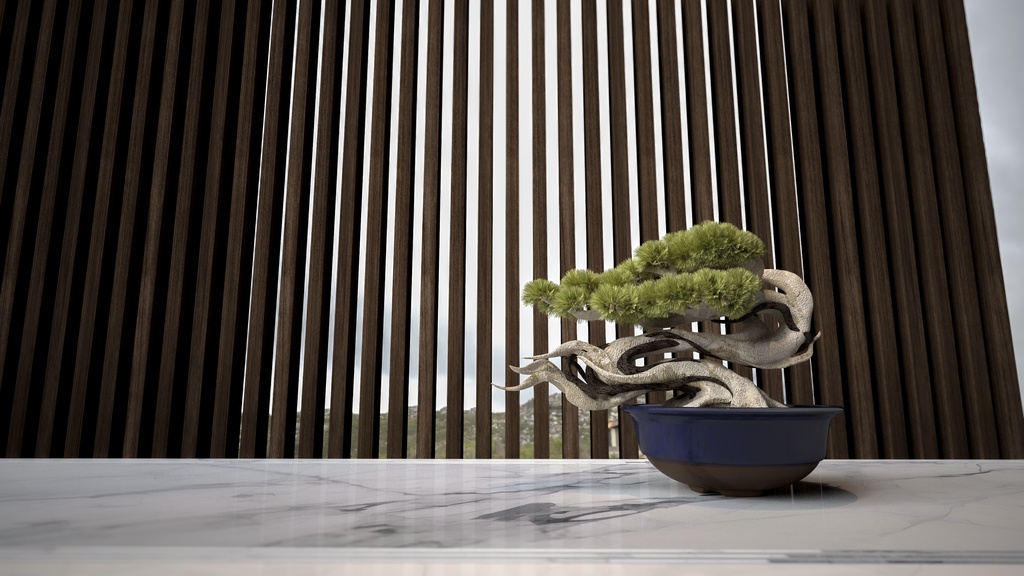 吹き流し盆栽 3Dモデル