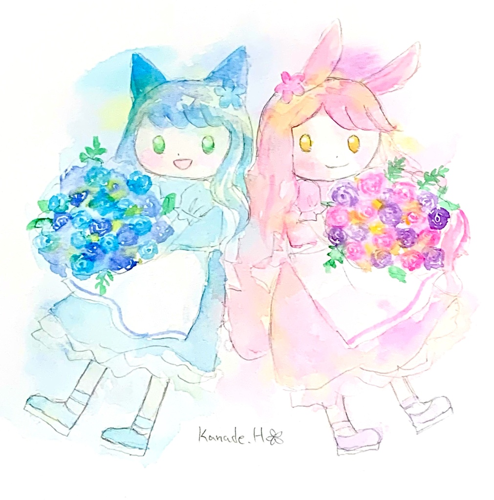 【額入り原画】花束をあなたに