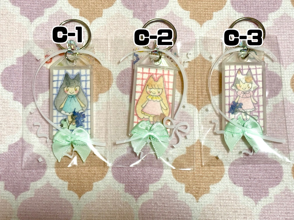 【原画キーホルダー】森の女の子(ネコ)