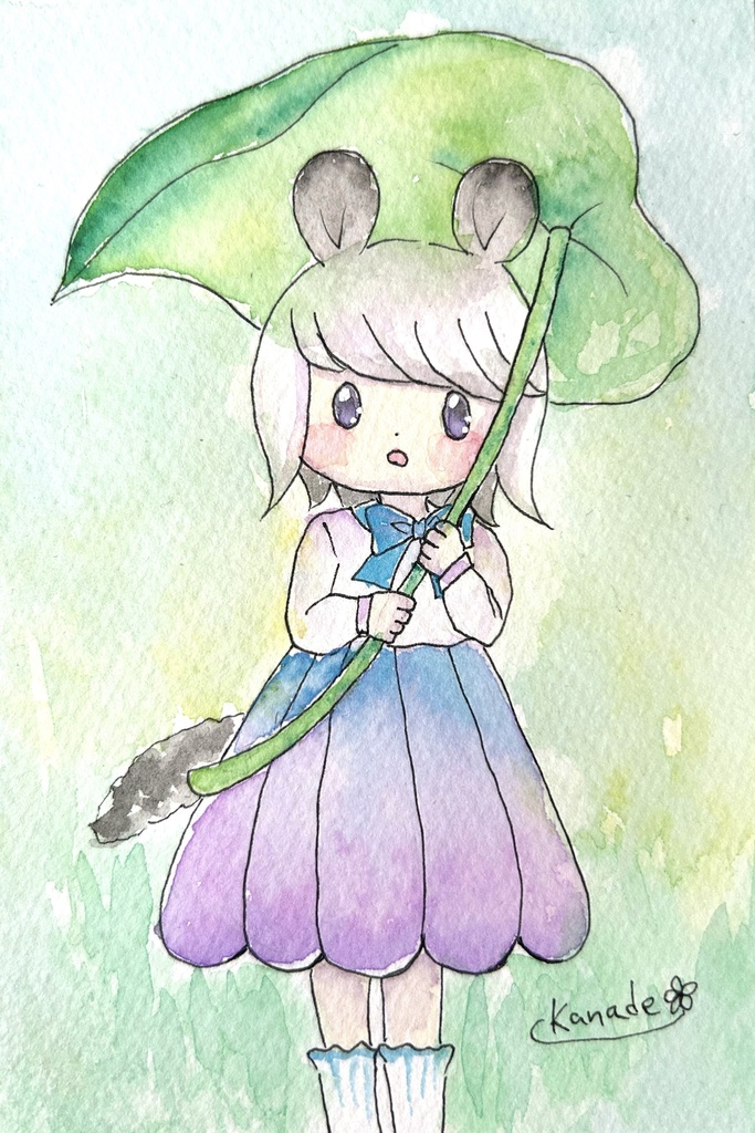 【額入り原画】森でお散歩