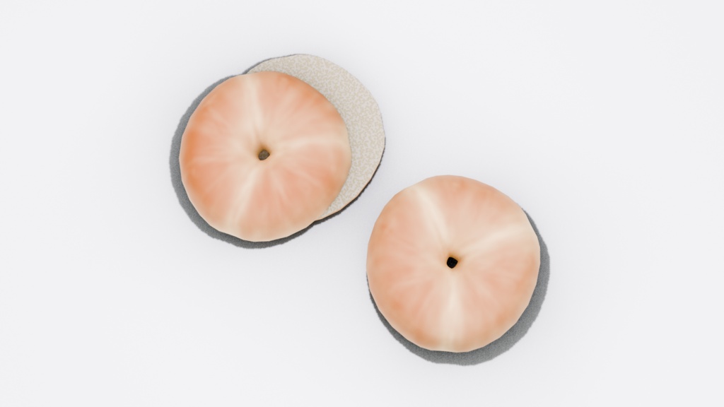 【3Dモデル】ベーグル(ホール&スライス) / 【3D Model】Bagel (Whole & Sliced)