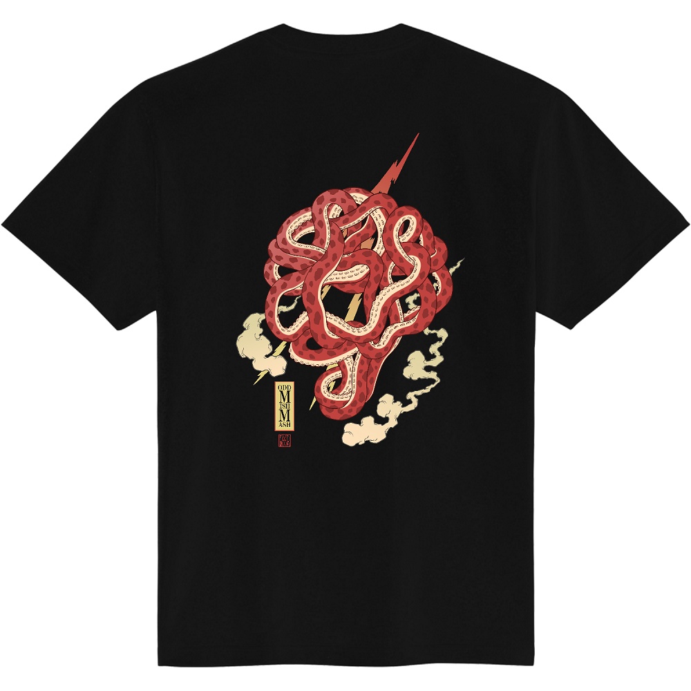 蛸髑髏T/BLACK/バックプリント