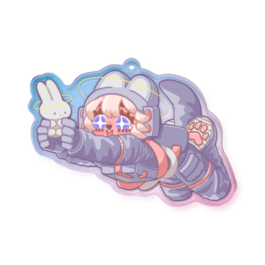 【いぬシリーズ】ライカ - オーロラアクリルキーホルダー