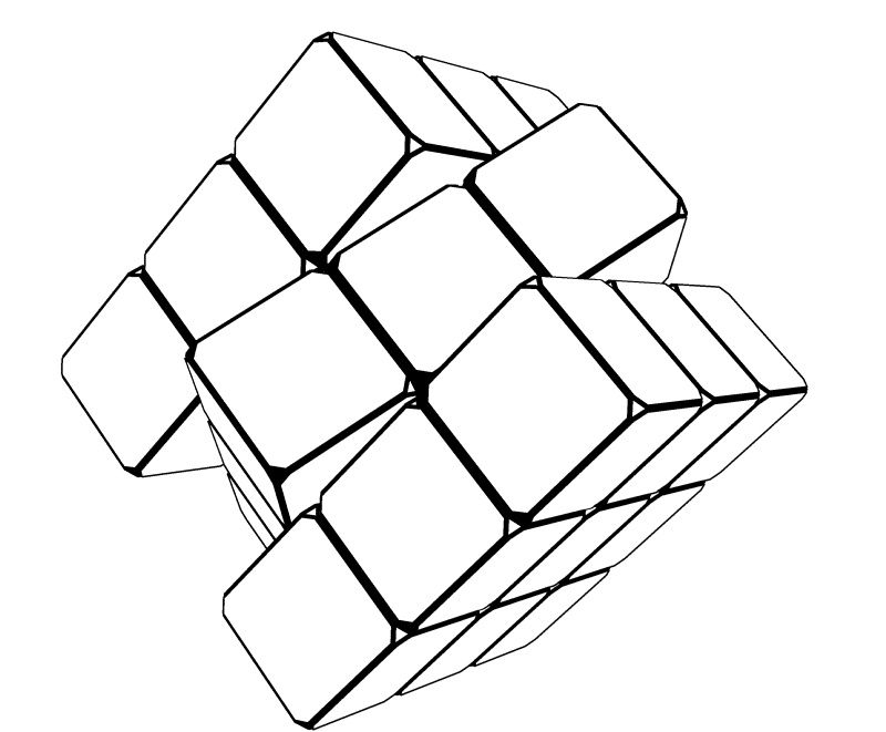 【3D素材】ルービックキューブ(水色)