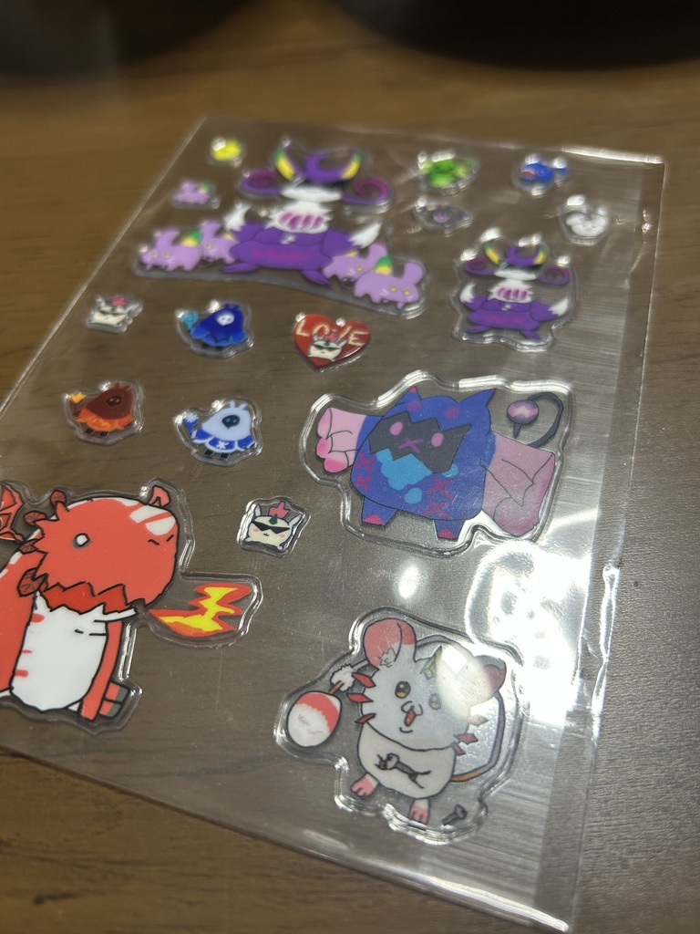 画伯のぷっくりシール