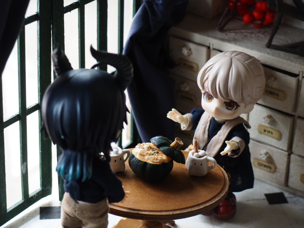 ミニチュアフード【まるごとカボチャグラタンとおばけちゃんコップ】