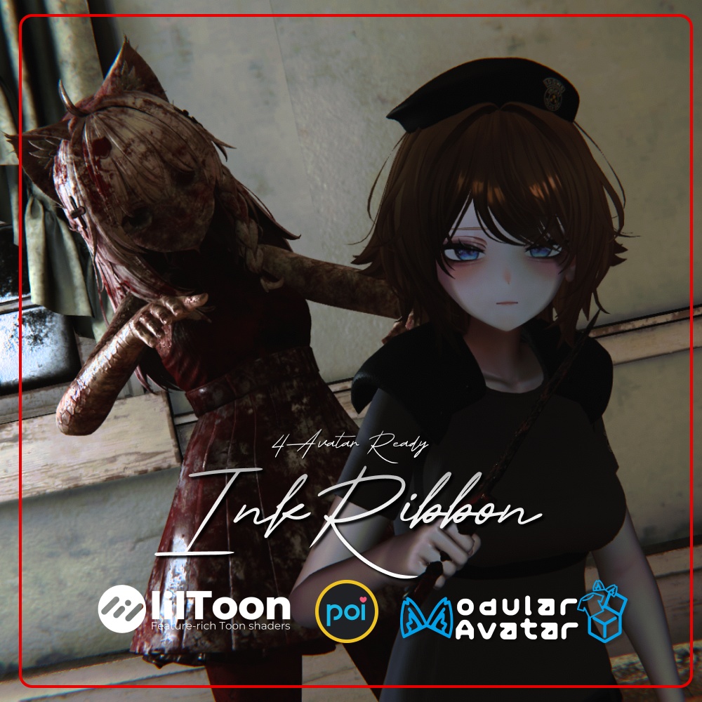 【4 Avatars】InkRibbon - 警察系特殊部隊 I.D.G.W.S - ナイフギミック&回復スプレーギミック付