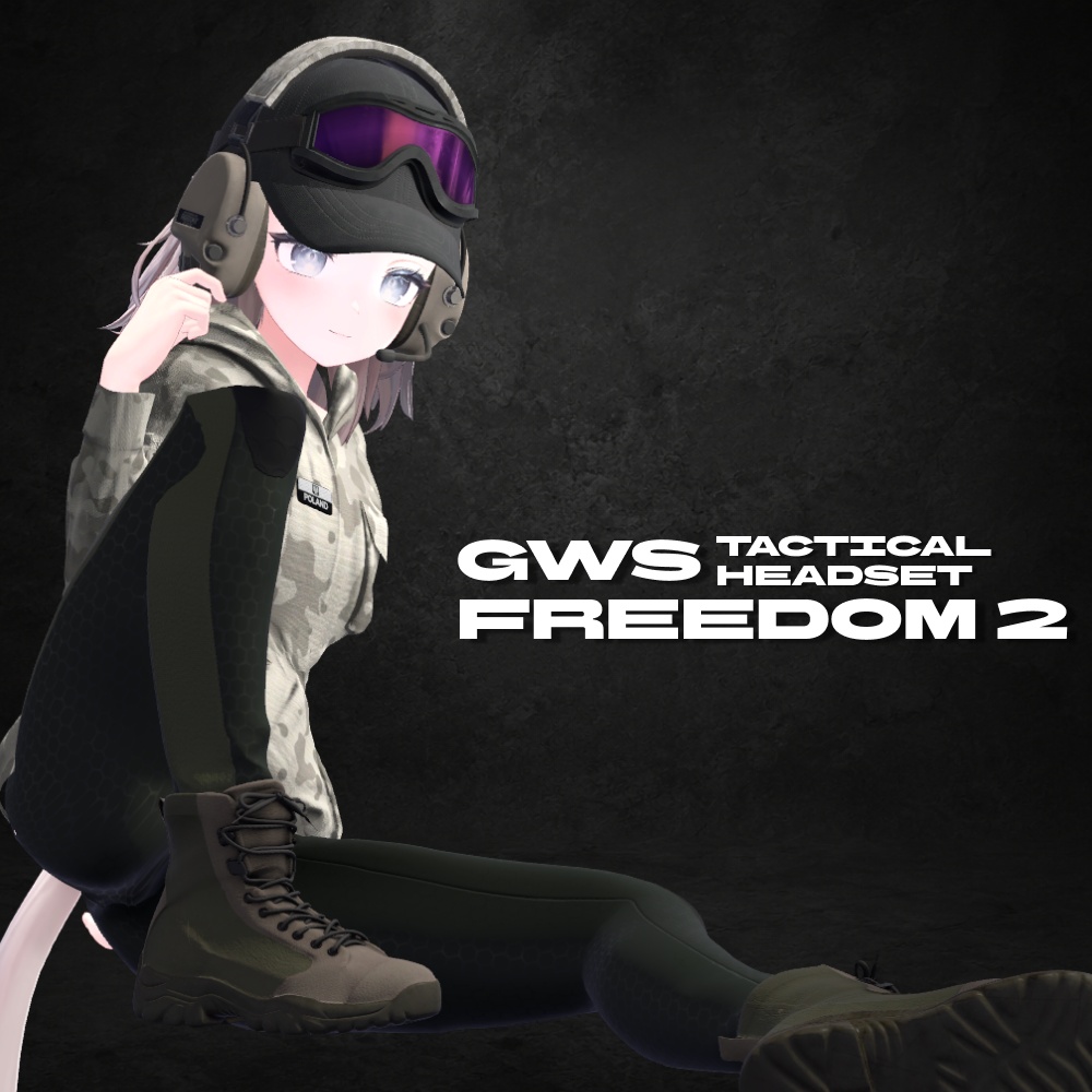 【全アバター対応/Blendshape】GWS TACTICAL HEADSET FREEDOM 2