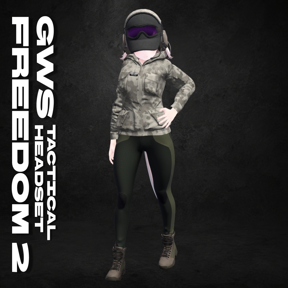 【全アバター対応/Blendshape】GWS TACTICAL HEADSET FREEDOM 2