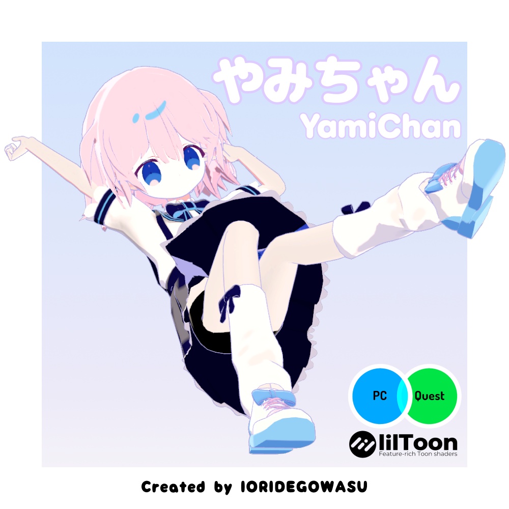 【VRChat】7月31日まで500円！やみちゃん YamiChan / オリジナル3Dモデル 【MMD】【Android/Quest対応】