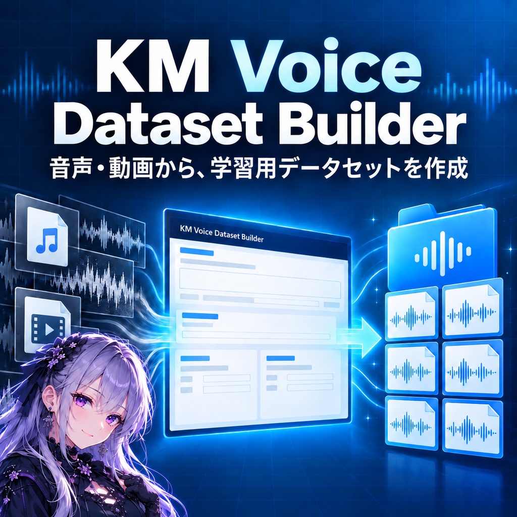 【音声学習向け】KM Voice Dataset Builder｜音声・動画から学習用データセットをかんたん作成【ボーカル抽出・ノイズ除去】