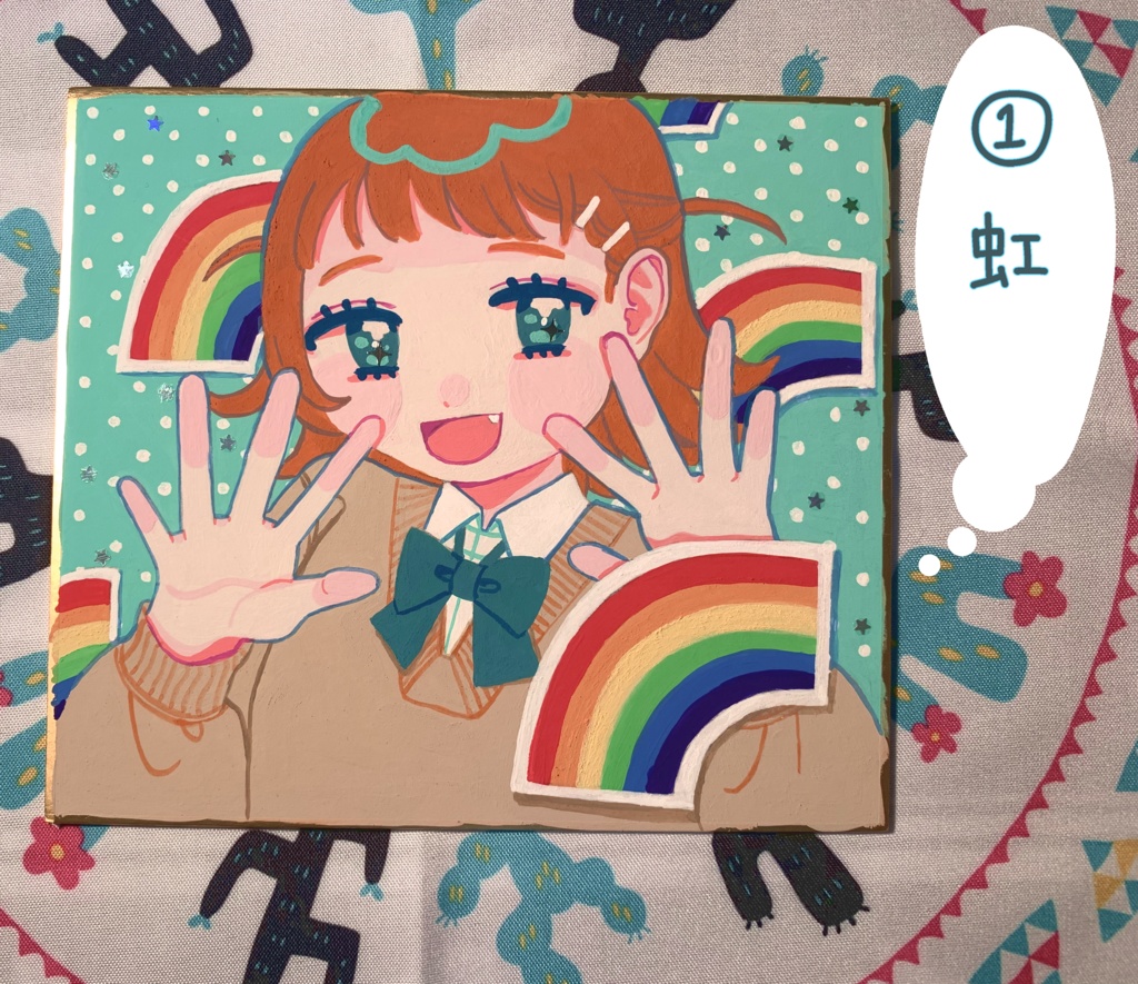 【原画】絵文字ガールズ【色紙】