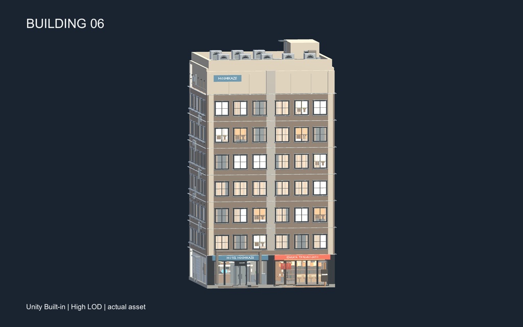 World3DWorks 日本の地方都市 建物セット Vol.2 / Japanese Local City Building Set Vol.2【Blender / Unity Built-in + URP / FBX】