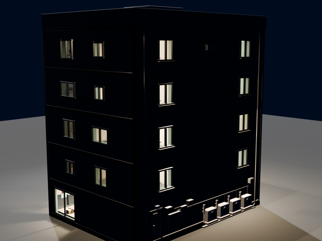 World3DWorks 日本の地方都市 お試しサンプル建物 A / Japanese Local City Sample Building A【Blender / FBX / Unity Built-in・URP】