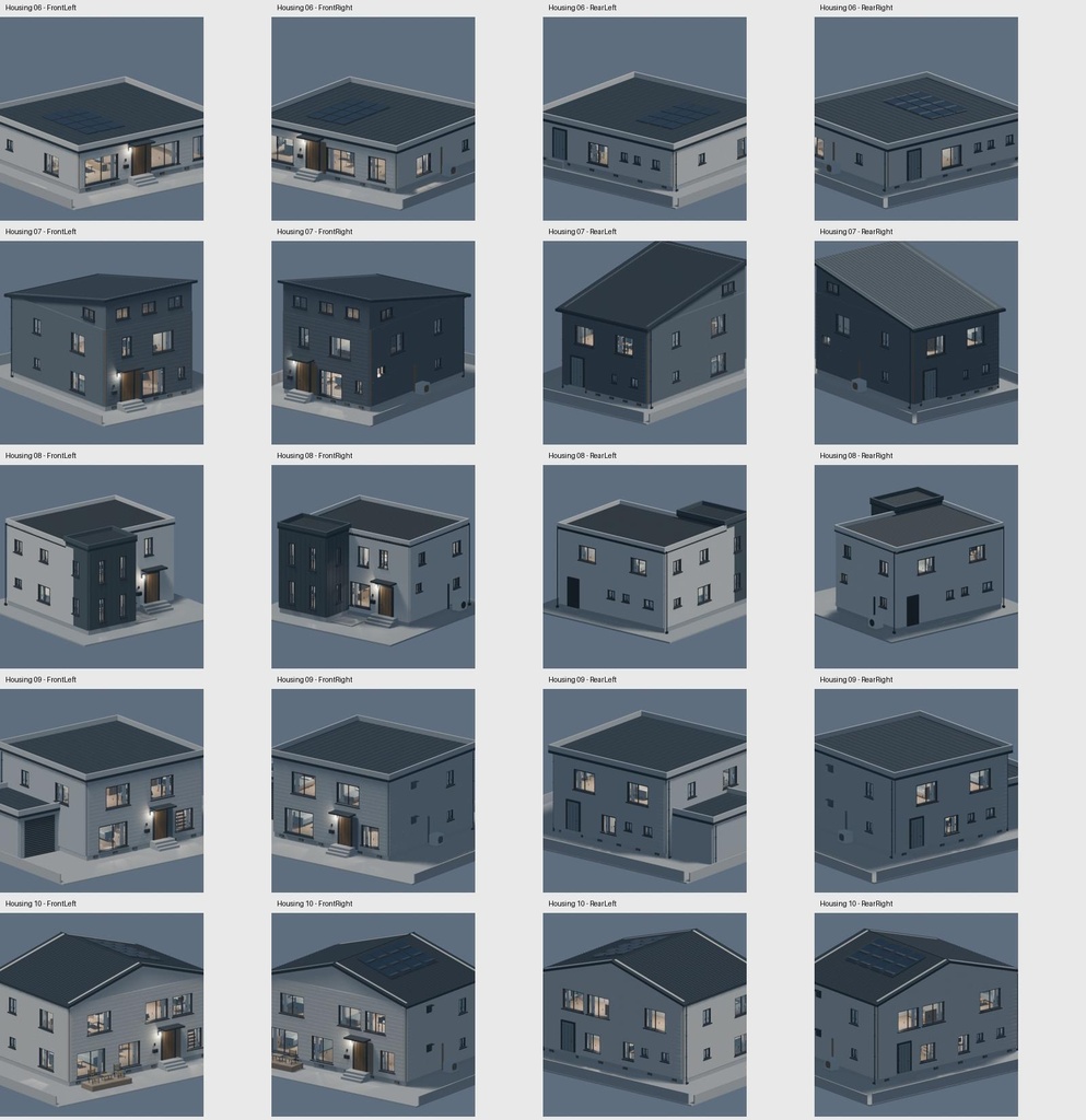 World3DWorks 日本の地方都市 Vol.4 住宅セットB / Japanese Local City Vol.4 Housing Set B【Blender / Unity Built-in + URP / FBX】