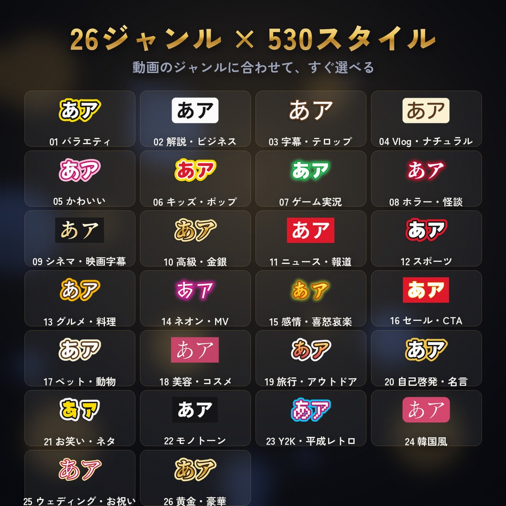 【Premiere Pro 2025以降】テロップ完全セット|テキストスタイル530+エフェクト503 コンプリートパック