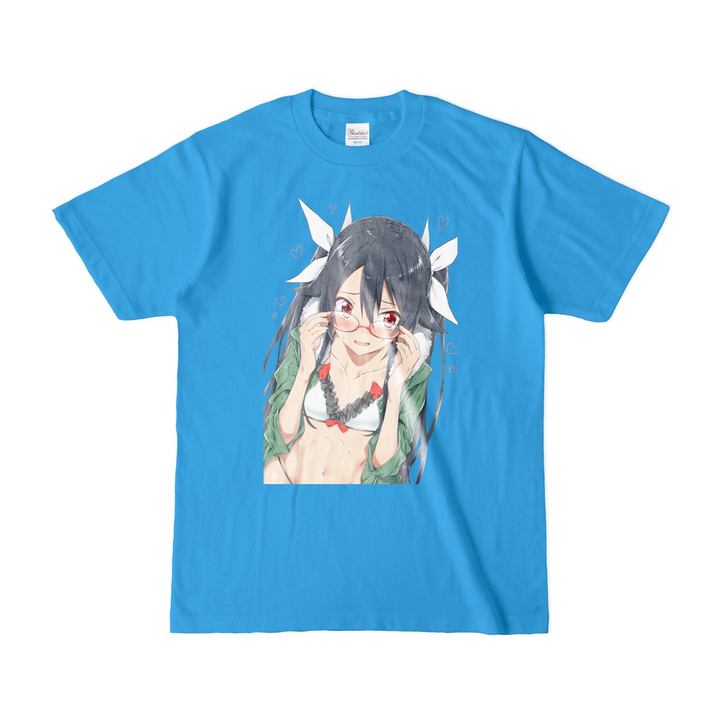 眼鏡愛香さんTシャツ(ターコイズ)
