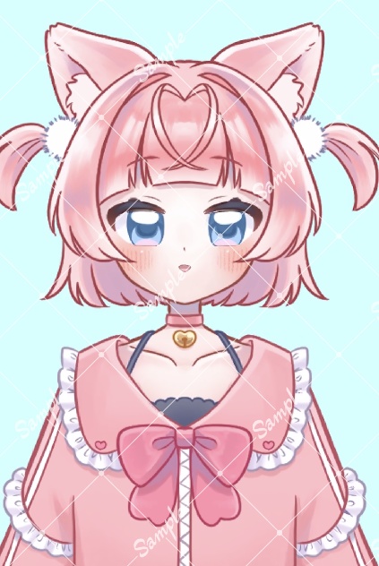 【限定1点】猫耳ハーフツインテちゃん(Ver.1.2.3対応)【IRIAM立ち絵】