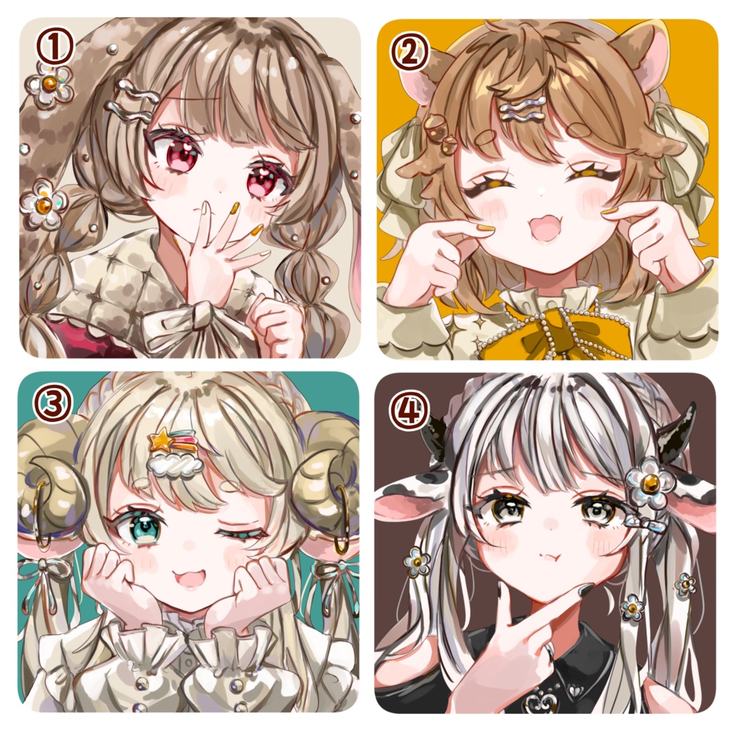 スクエア缶バッジ【全4種】