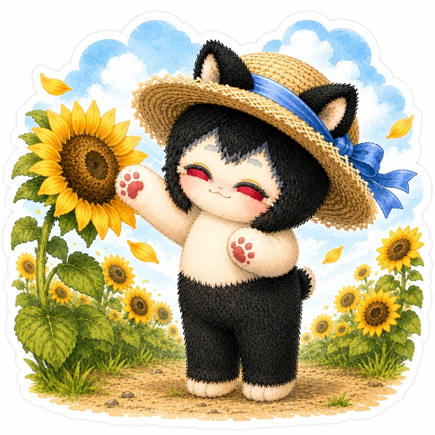 季節展示ステッカー【夏季限定・ひまわり畑】